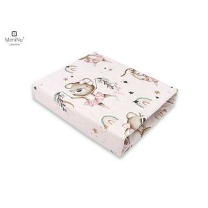 Cearceaf cu elastic MimiNu pentru landou 80x35 cm din bumbac Little Ballerina Pink imagine