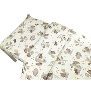 Lenjerie junior cu 2 piese Qmini din bumbac 140x200 cm Dragons Beige imagine