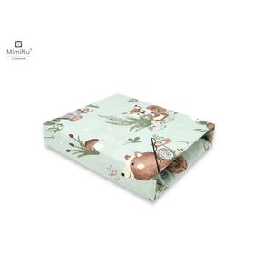 Cearceaf cu elastic MimiNu pentru patut 140X70 cm din bumbac Lets Go Natural imagine