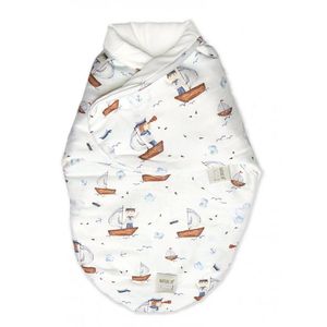 Sistem de infasare bambus inchidere velcro Baby swaddle Marin + cadou rucsacel imagine