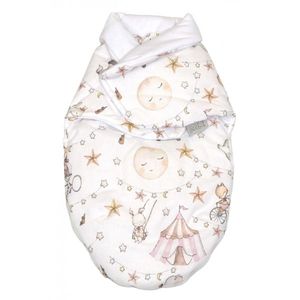 Sistem de infasare Baby swaddle din bumbac cu umplutura antialergica BabySoft Circ roz imagine