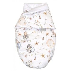 Sistem de infasare Baby swaddle din bumbac cu umplutura antialergica BabySoft Circ blue imagine