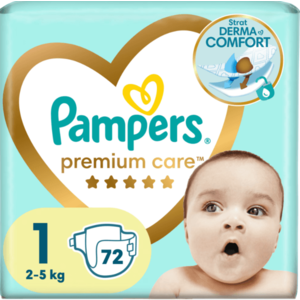 Scutece Pampers Premium Care marime 1, 2-5kg, 72 buc imagine