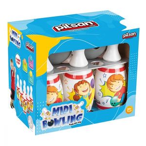 Set bowling Pilsan cu popice Midi Alb imagine