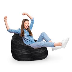 Fotoliu Puf Bean Bag tip Para XL Lemn Negru imagine