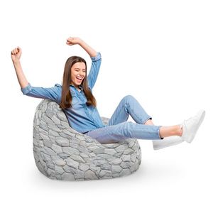 Fotoliu Puf Bean Bag tip Para XL Pietre Albe imagine