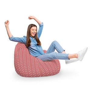 Fotoliu Puf Bean Bag tip Para XL model rosu si alb imagine