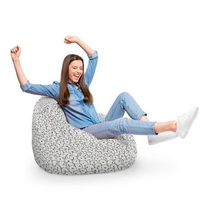 Fotoliu Puf Bean Bag tip Para XL alb cu ursi imagine