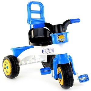 Tricicleta pentru copii Guclu Toys Police cu claxon, pedale, sezut confortabil, plastic rezistent, destinata copiilor cu varsta peste 3 ani imagine