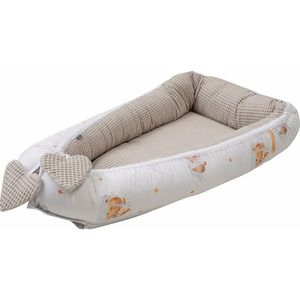 Cosulet reversibil pentru bebelusi Bubaba Sleepy Animals Bej imagine