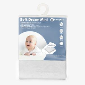 Cearceaf elastic impermeabil PetiteMars pentru patut co-sleeper din bumbac 84x50 cm alb imagine