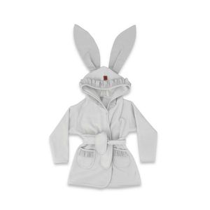 Halat de baie MimiNu cu urechi din bumbac si thermo fleece 6 - 24 luni Royal Grey imagine