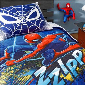 Lenjerie de pat Tac 3 piese Disney Spiderman Blue imagine