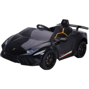 Masinuta electrica Chipolino Lamborghini Huracan black cu scaun din piele si roti EVA imagine