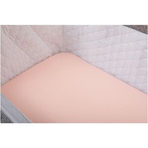 Set 2 cearceafuri cu elastic Bubaba pentru patut leagan sau co-sleeper 90x50 cm Alb si roz imagine