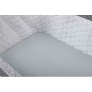 Set 2 cearceafuri cu elastic Bubaba pentru patut leagan sau co-sleeper 90x50 cm Alb si gri imagine