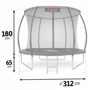 Trambulina de gradina cu plasa interioara 312 cm Neo-Sport NS-10C231 Negru imagine