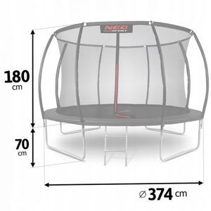 Trambulina de gradina cu plasa interioara 374 cm Neo-Sport NS-12C231 Negru imagine