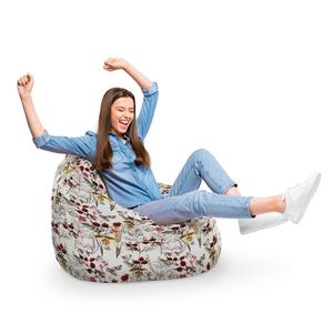 Fotoliu Puf Bean Bag tip Para XL flori si fluturi imagine