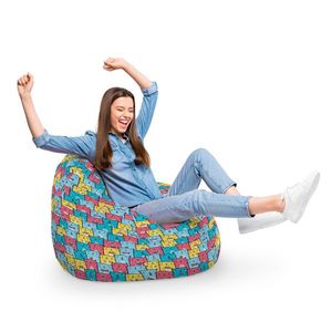 Fotoliu Puf Bean Bag tip Para XL Invazia Pisicilor Albastru imagine