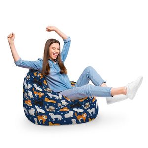 Fotoliu Puf Bean Bag tip Para XL Pisici Fundal Albastru imagine