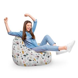 Fotoliu Puf Bean Bag tip Para XL Arici si Vulpe Alb imagine