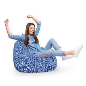 Fotoliu Puf Bean Bag tip Para XL Oriental Waves Blue imagine