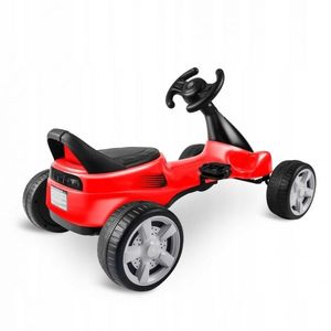 Kart cu pedale si roti din plastic dur Gokart RK-595 Rosu imagine