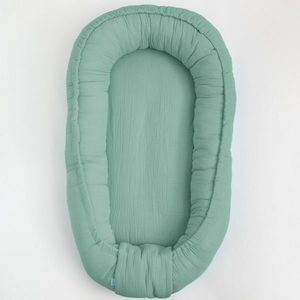 Cosulet bebelus New Baby Baby Nest 80 x 50 cm din muselina green imagine