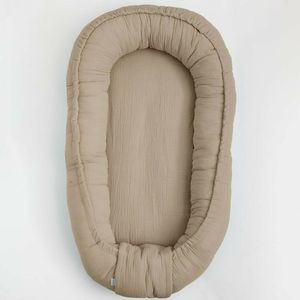 Cosulet bebelus New Baby Baby Nest 80 x 50 cm din muselina beige imagine