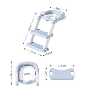 Reductor toaleta pliabil cu scara, inaltime reglabila in 2 pozitii, suprafata antiderapanda si reductor moale Little Mom Kids Steps Green imagine