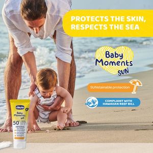 Crema protectie solara cu filtre minerale Chicco Baby Moments SPF 50+ 75ml 0luni+ imagine