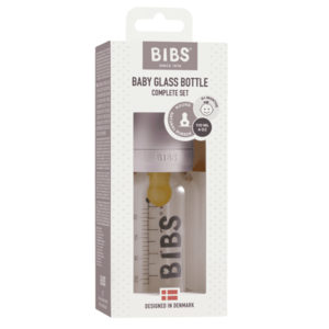 Set complet biberon din sticla anticolici Bibs 110 ml Dusky Lilac imagine