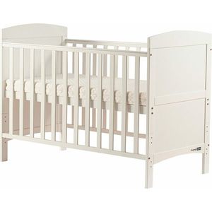 Patut din lemn FreeON Lory transformabil pentru bebe si junior 120x60 cm din lemn de pin si mdf white imagine