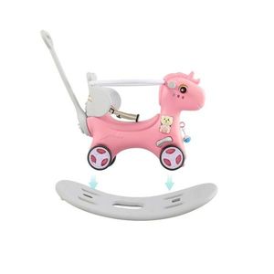 Balansoar 3 in 1 cu maner parental Nichiduta Happy Unicorn Pink imagine