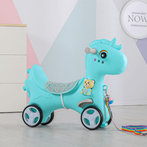 Balansoar 3 in 1 cu maner parental Nichiduta Happy Unicorn Blue imagine