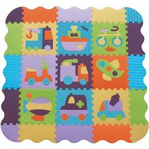 Covoras Puzzle Transport II 122x122 cm Babygreat imagine