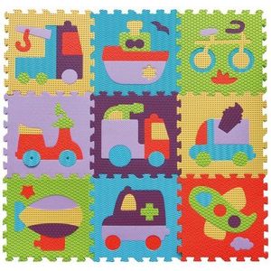 Covoras Puzzle Transport 92x92 cm Babygreat imagine