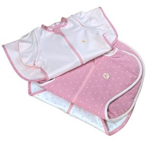 Set 3 saci de dormit Swaddle First Sleep Sweet Star Sweet Light 1 tog Blush Pink 0.5 tog imagine