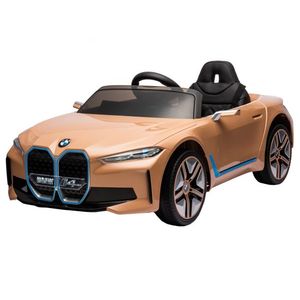 Masinuta electrica 12V cu scaun piele si roti EVA BMW I4 Brown imagine