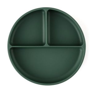 Farfurie compartimentata PetiteMars cu ventuza si 3 compartimente TakeMatch silicon verde imagine