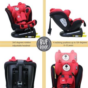 Scaun auto Tweety Plus Deluxe Buf Boof i-Size rotativ 360 cu isofix 40-150 cm UrsRed imagine