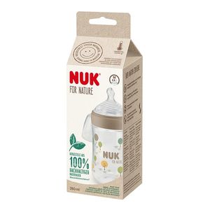 Biberon Nuk for Nature PP 260 ml control temperatura si tetina din silicon M Crem imagine