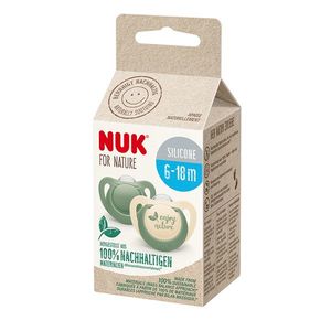 Set 2 suzete Nuk for Nature din silicon M2 6-18 luni verde imagine