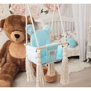 Leagan pentru copii si bebelusi Catifea Velvet perna detasabila ursulet Teddy Baby blue imagine