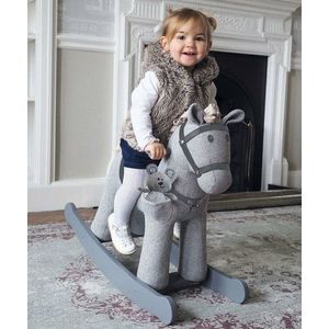 Balansoar din lemn Little Bird Told Me Stirling Mac Rocking Horse cu tesaturi senzoriale pentru fetite si baieti 9 luni+ imagine