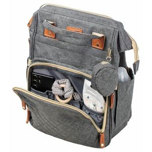 Rucsac pentru mamici FreeON Urbane cu multiple compartimente 29x16x39 cm grey imagine