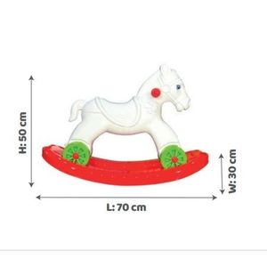 Calut balansoar cu platforma de balansare detasabila si 4 roti White Rocking Horse imagine