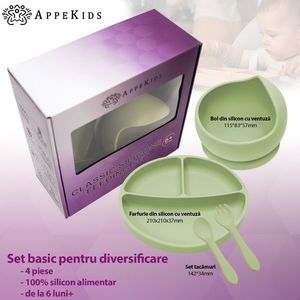 Set diversificare AppeKids din silicon Basic Raw Green imagine