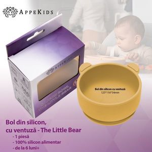 Bol din silicon cu ventuza AppeKids The Little Bear Honey imagine